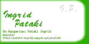 ingrid pataki business card